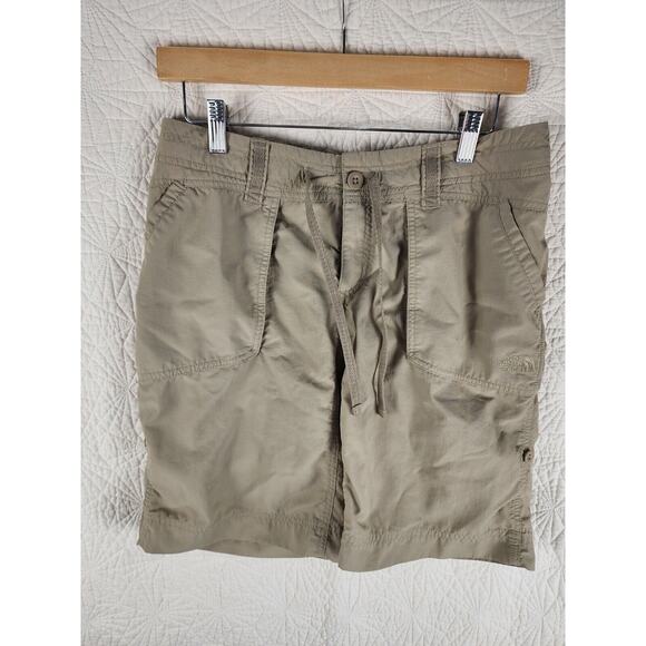 The North Face Women's Khaki Short Pants Quick Dry Outdoor Size 8 Long - Picture 1 of 7